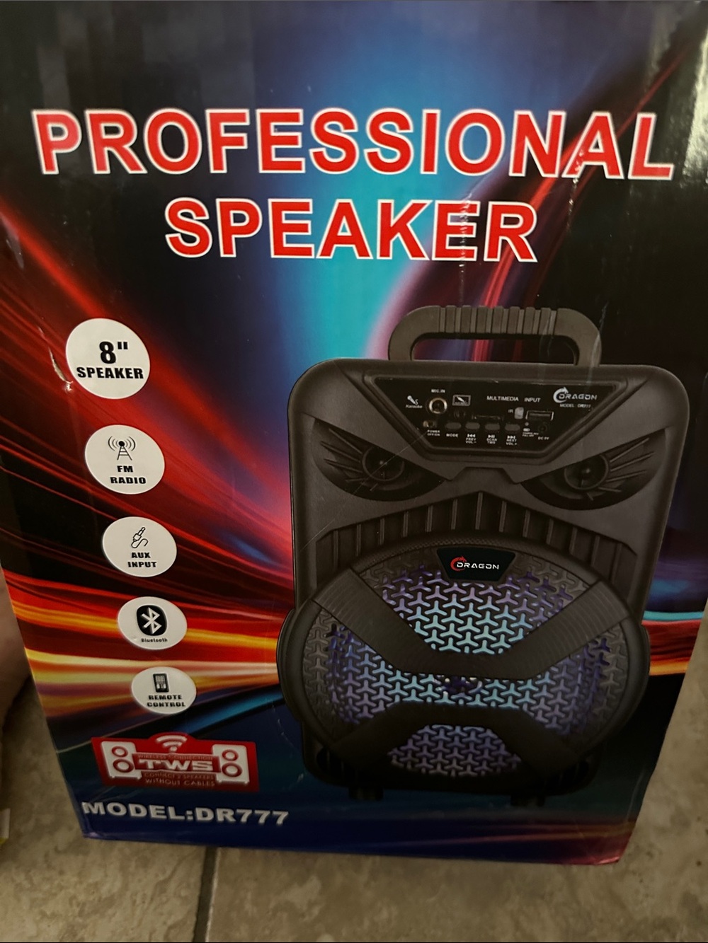 Black Portable Bluetooth Speaker — Model DR777